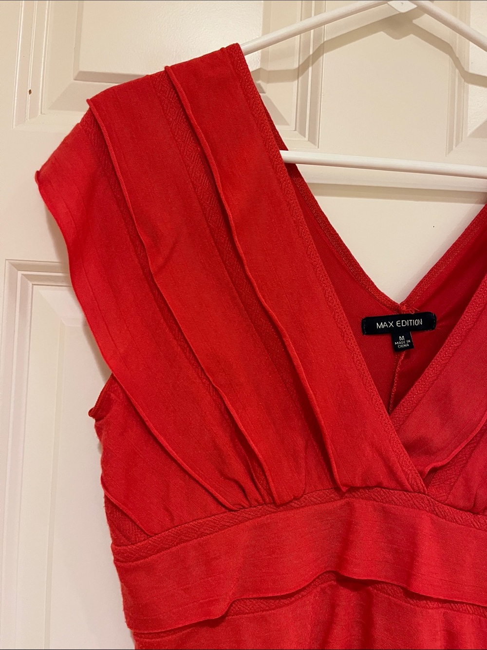 Max Edition Red Orange Ruffle Top - Picture 3 of 5